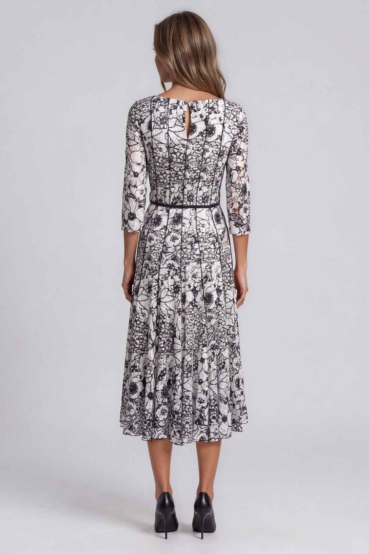 Vestido Estampado Floral Con Manga 3/4