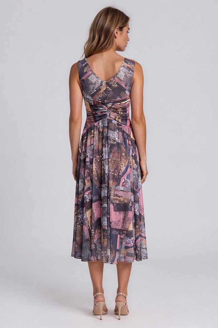 Vestido Con Manga Corta Estampado