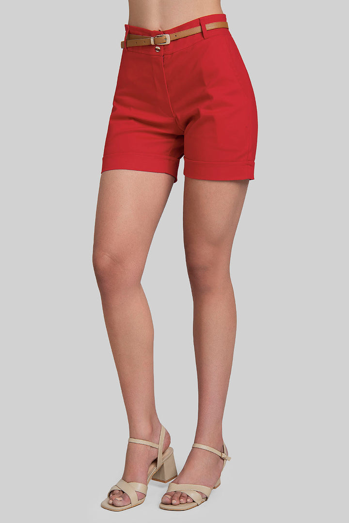 Short Liso Con Bolsas