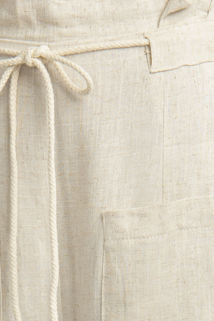 Pantalon Amplio Liso Con Bolsas Al Frente Y Jareta En Cintura