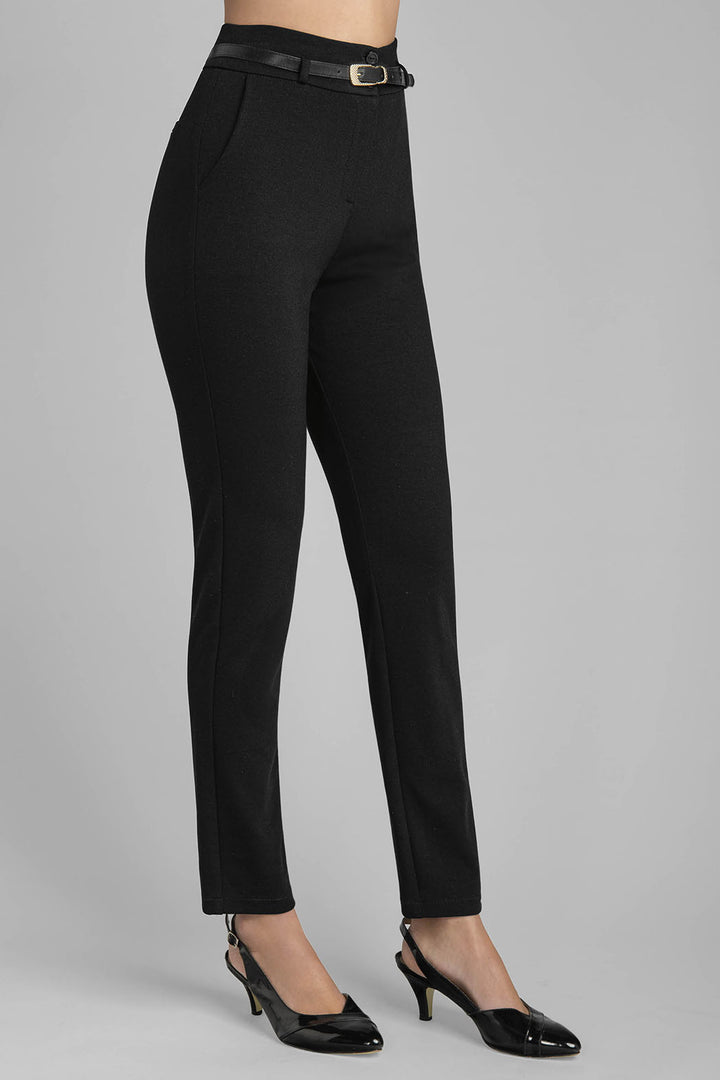 Pantalon Corte Recto Con Cinturon