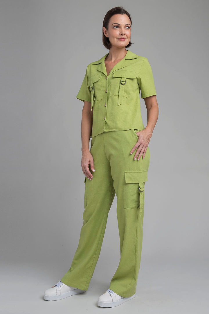 Conjunto De Pantalon Cargo Y Blusa Manga Corta