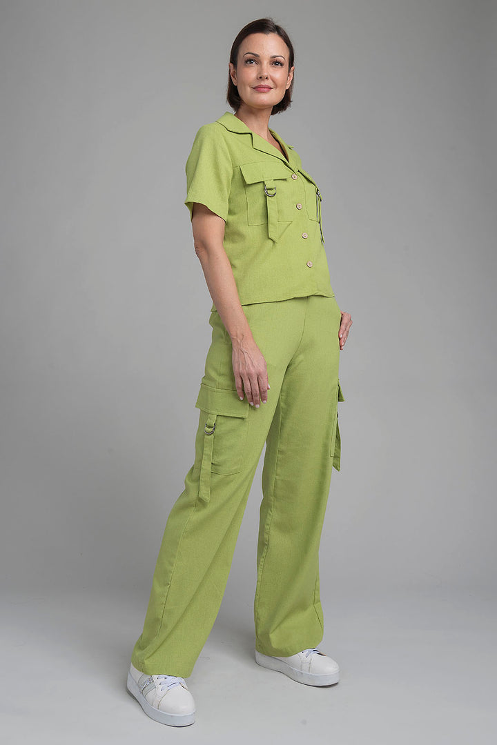 Conjunto De Pantalon Cargo Y Blusa Manga Corta