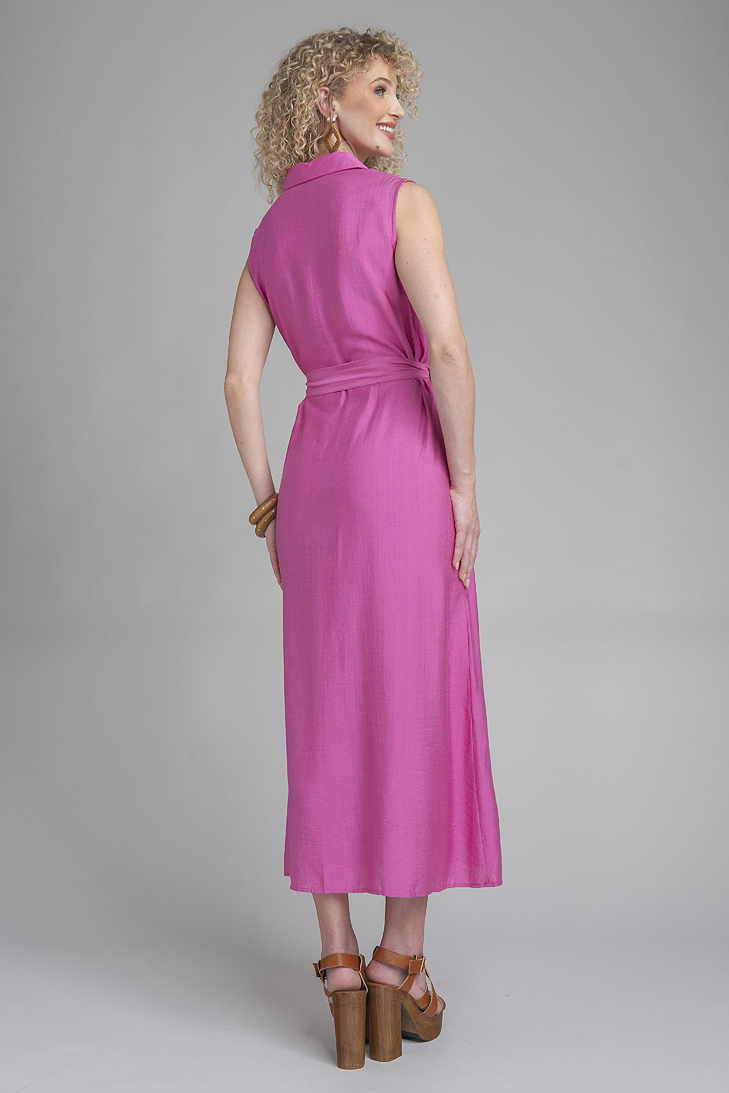 Vestido Largo Camisero Sin Mangas