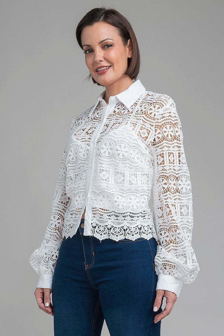 Blusa De Manga Larga Bordada