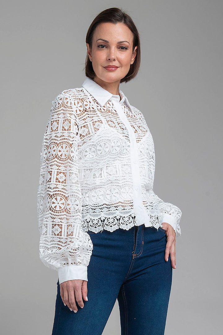 Blusa De Manga Larga Bordada