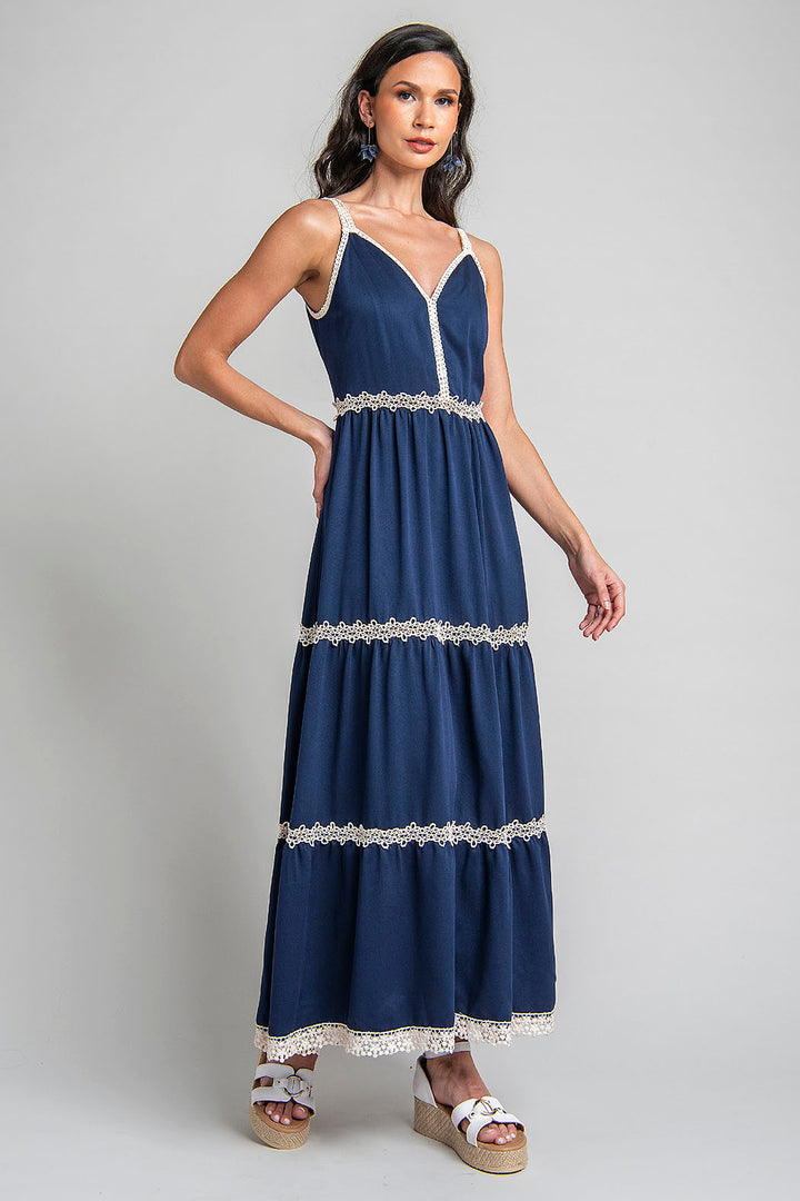 Vestido Largo Boho Con Detalles En Encaje