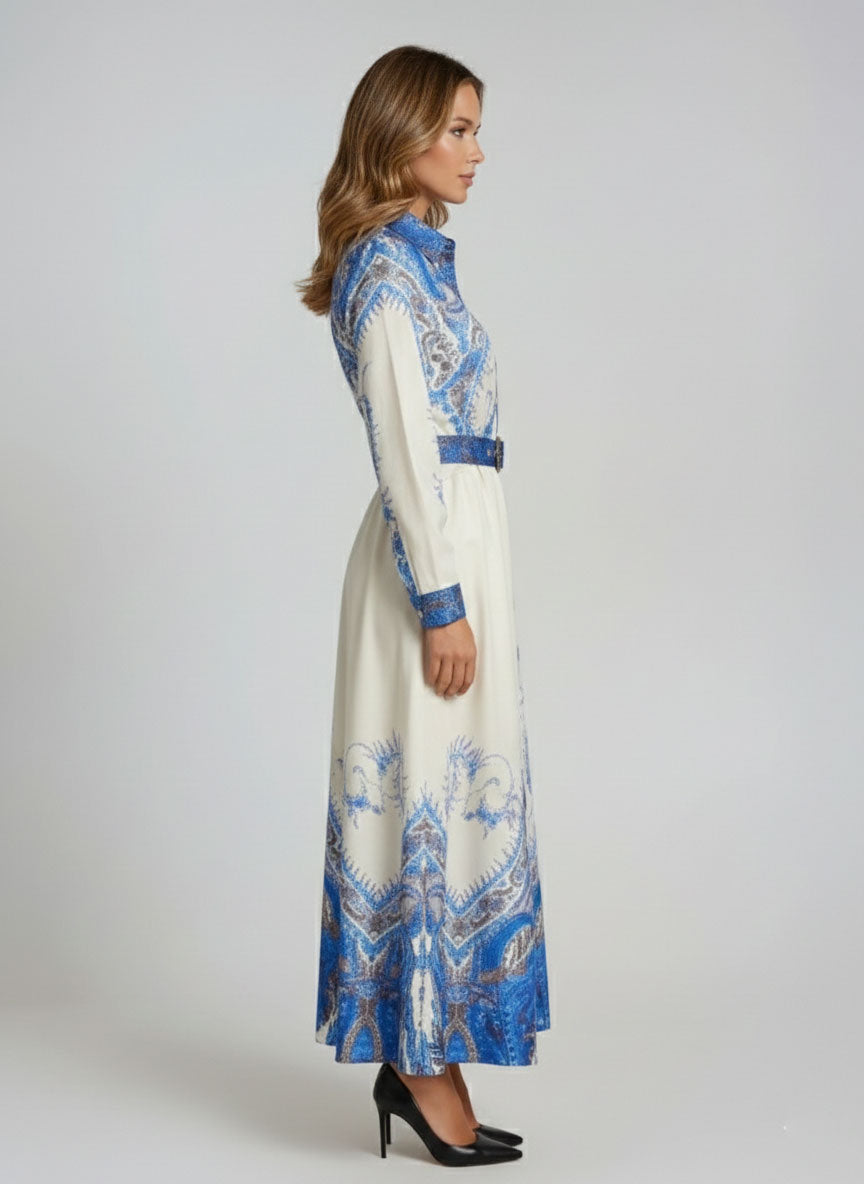 Vestido De Manga Larga Estampado