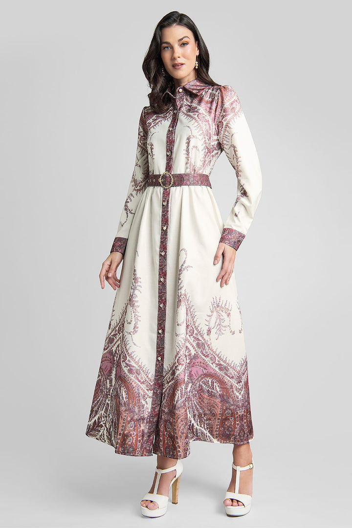 Vestido De Manga Larga Estampado