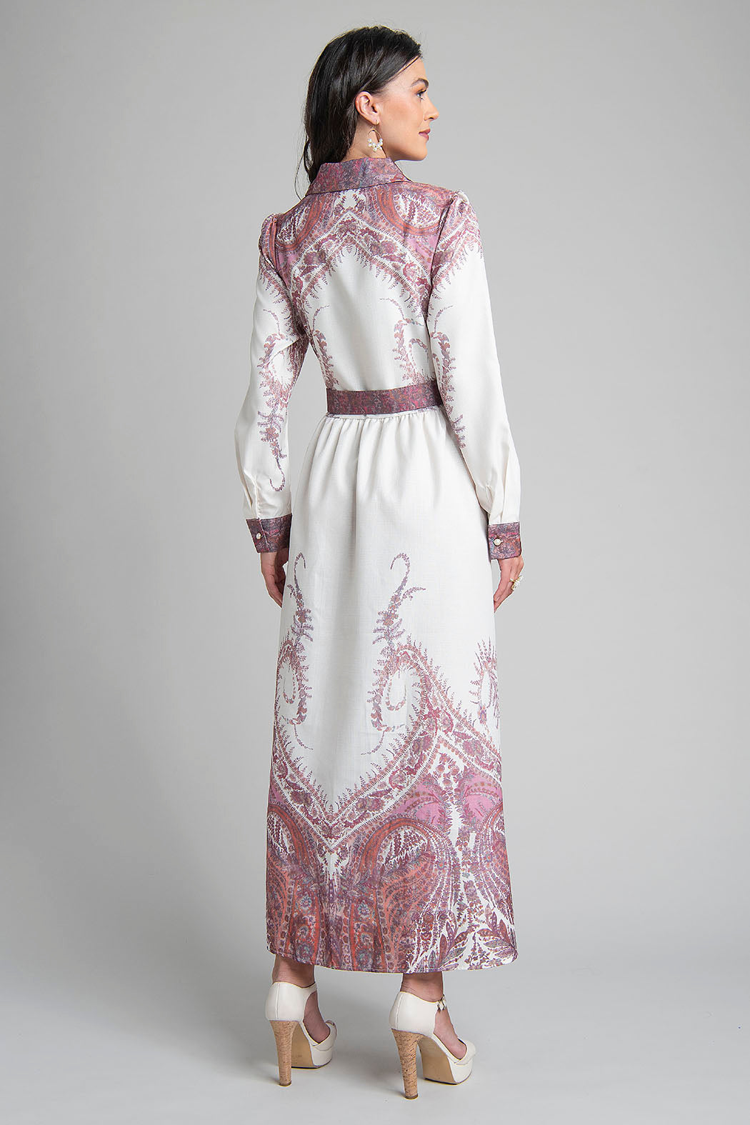 Vestido De Manga Larga Estampado