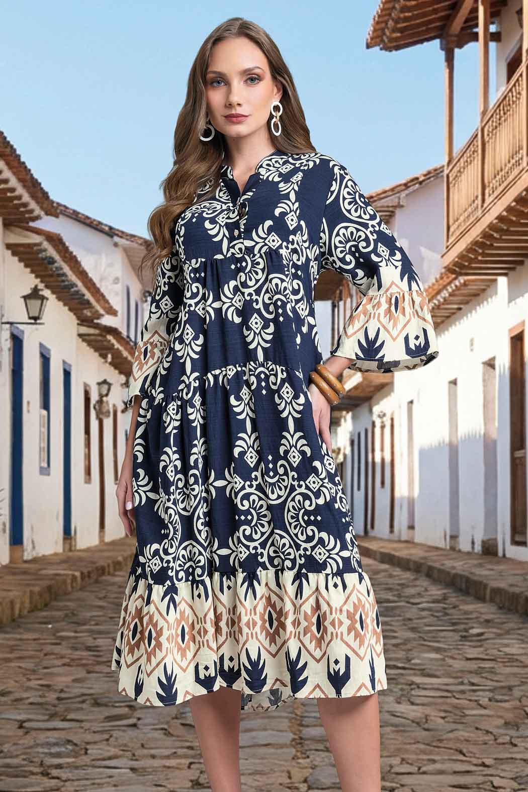 Vestido Holgado Estampado