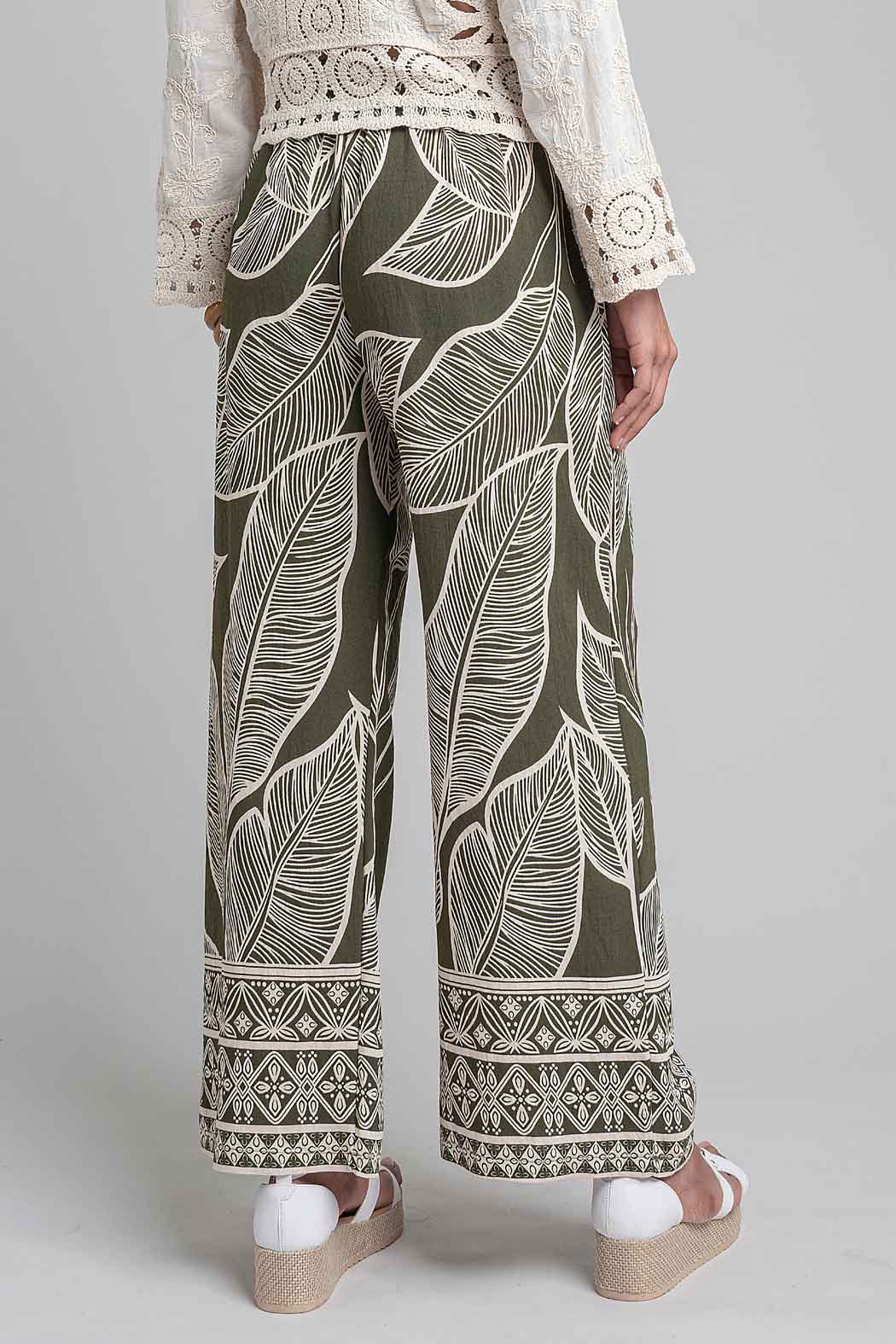Pantalon Estampado Con Resorte En Cintura