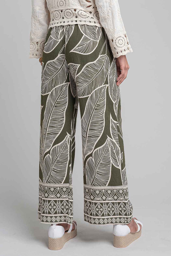 Pantalon Estampado Con Resorte En Cintura