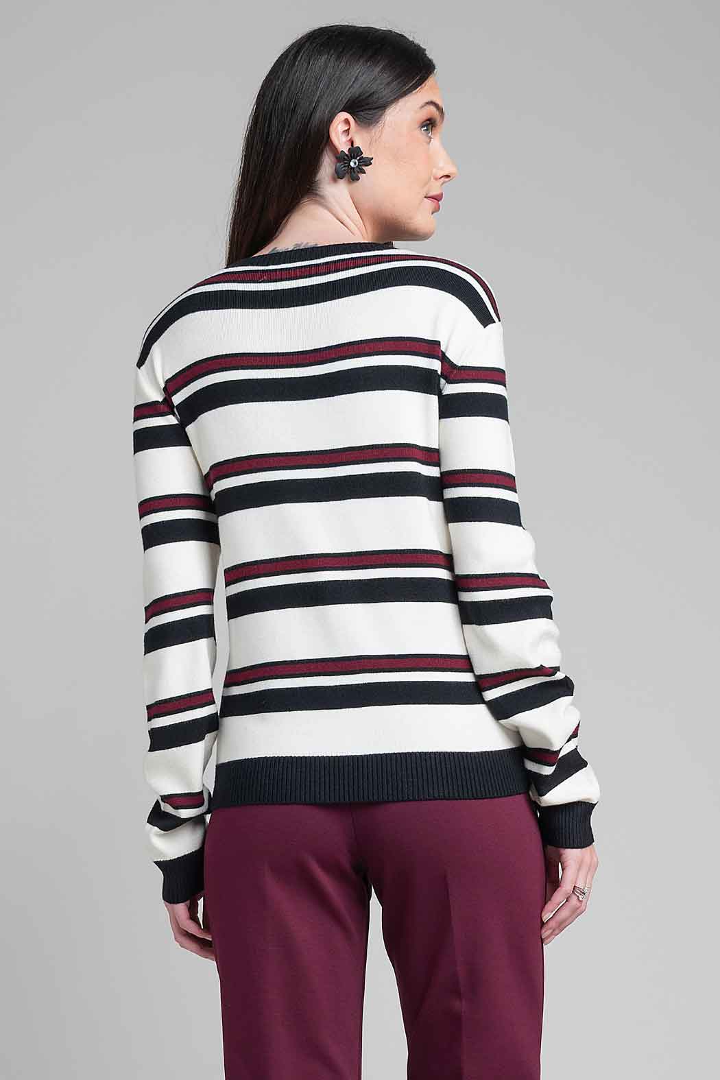 Sueter Con Franjas Y Botones Al Frente