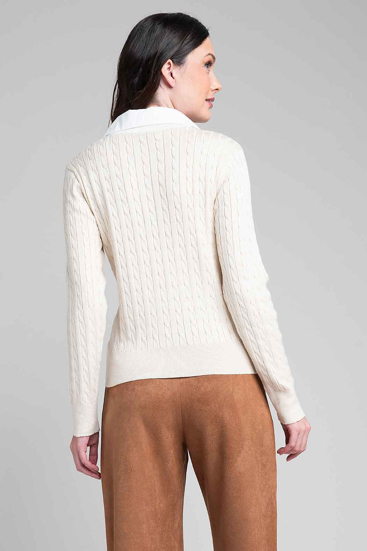 Sueter De Punto Con Cuello Camisero