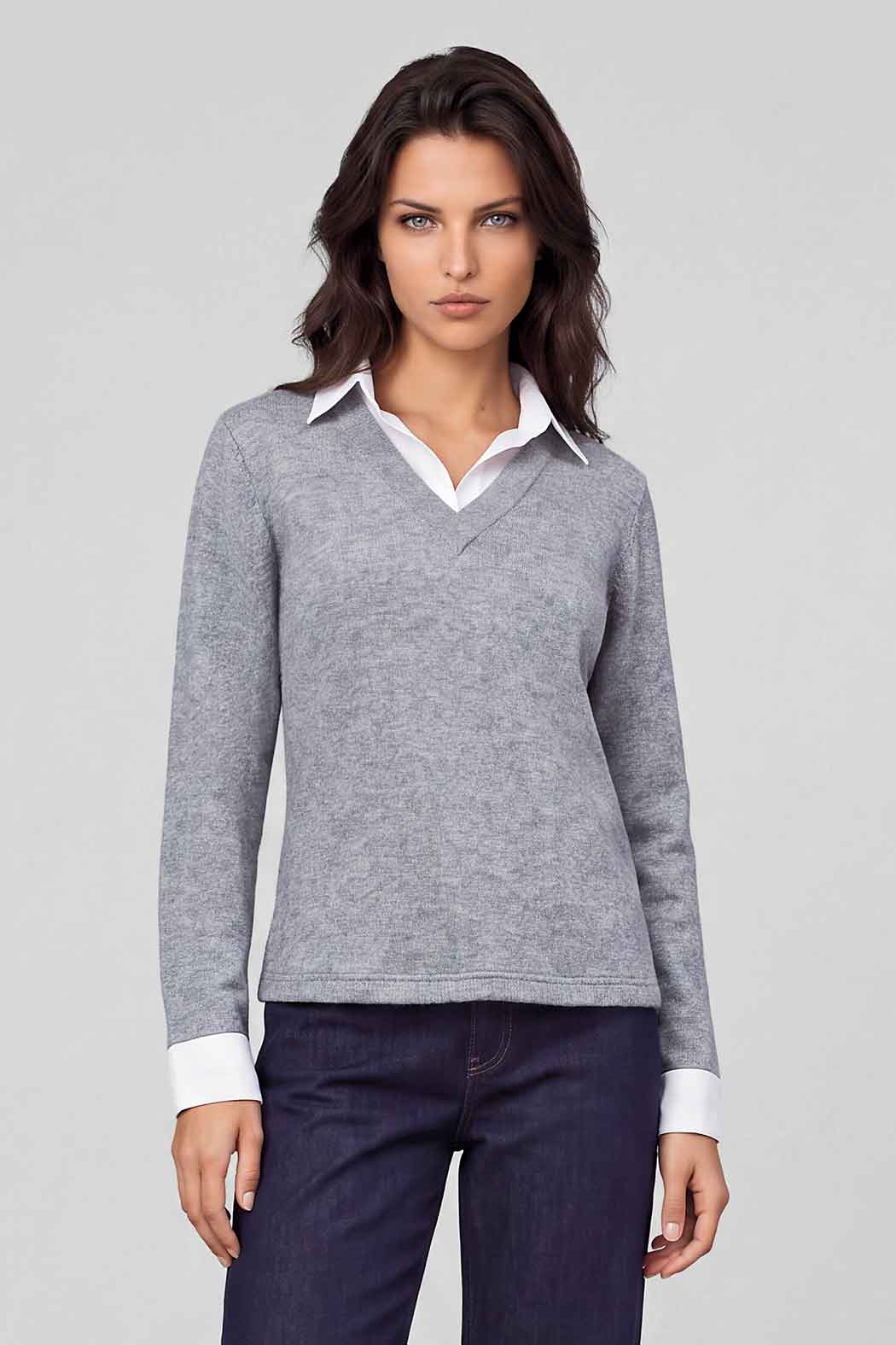 Blusa Con Cuello Camisero