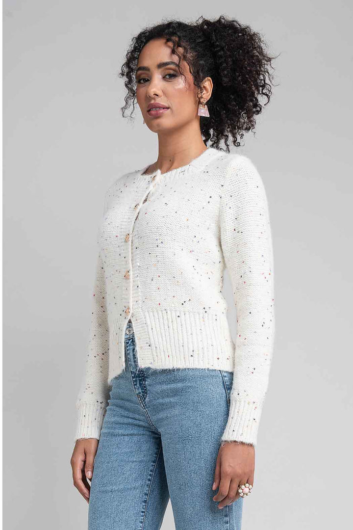Sueter Con Lentejuelas Y Botones Al Frente