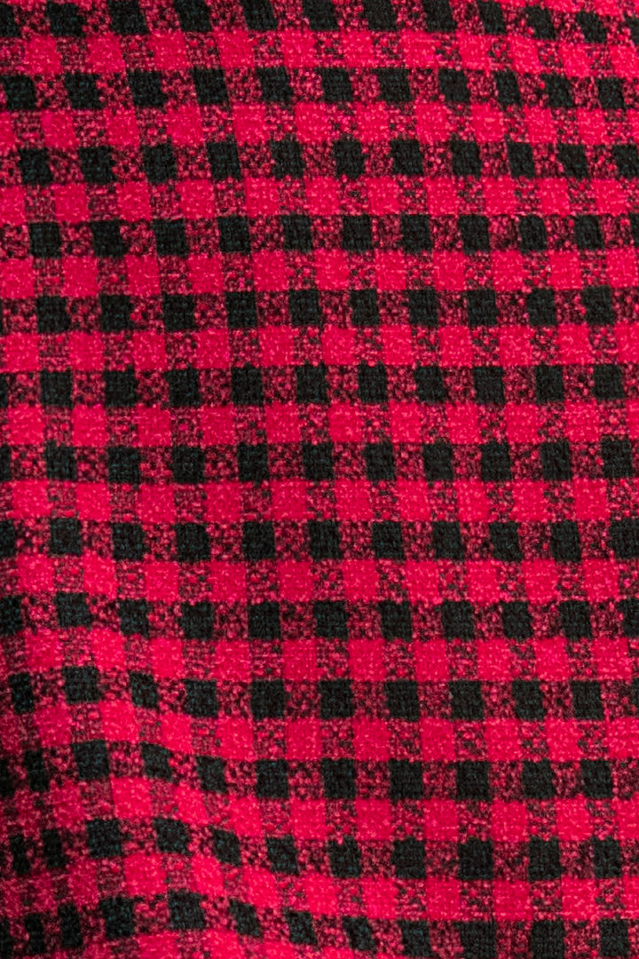 Vestido De Cuadros Con Manga Corta