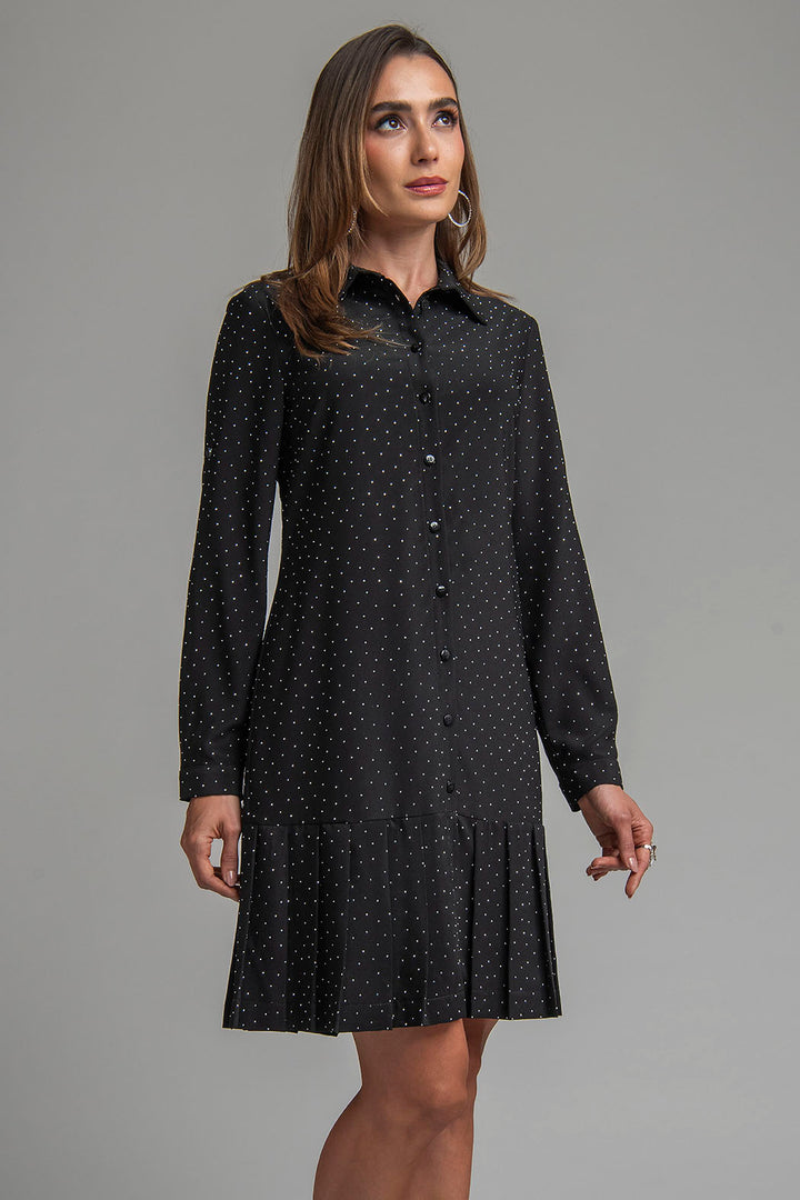 Vestido De Manga Larga Con Brillos