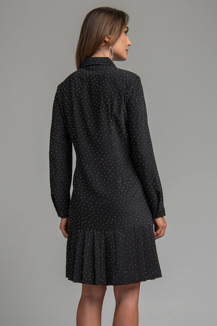 Vestido De Manga Larga Con Brillos