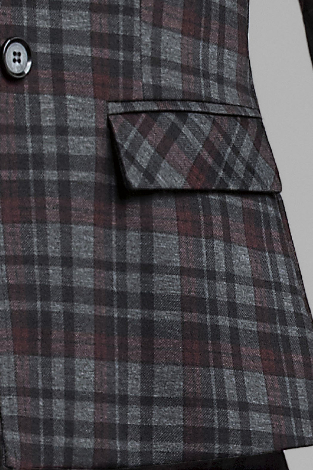 Saco De Cuadros Con Solapa