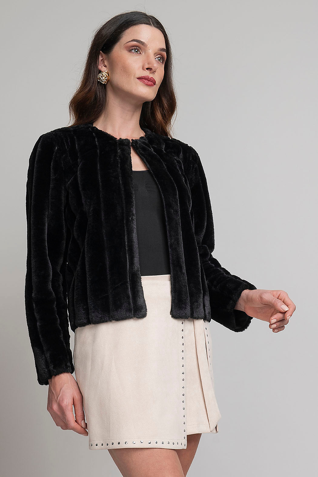 Abrigo Corto De Peluche