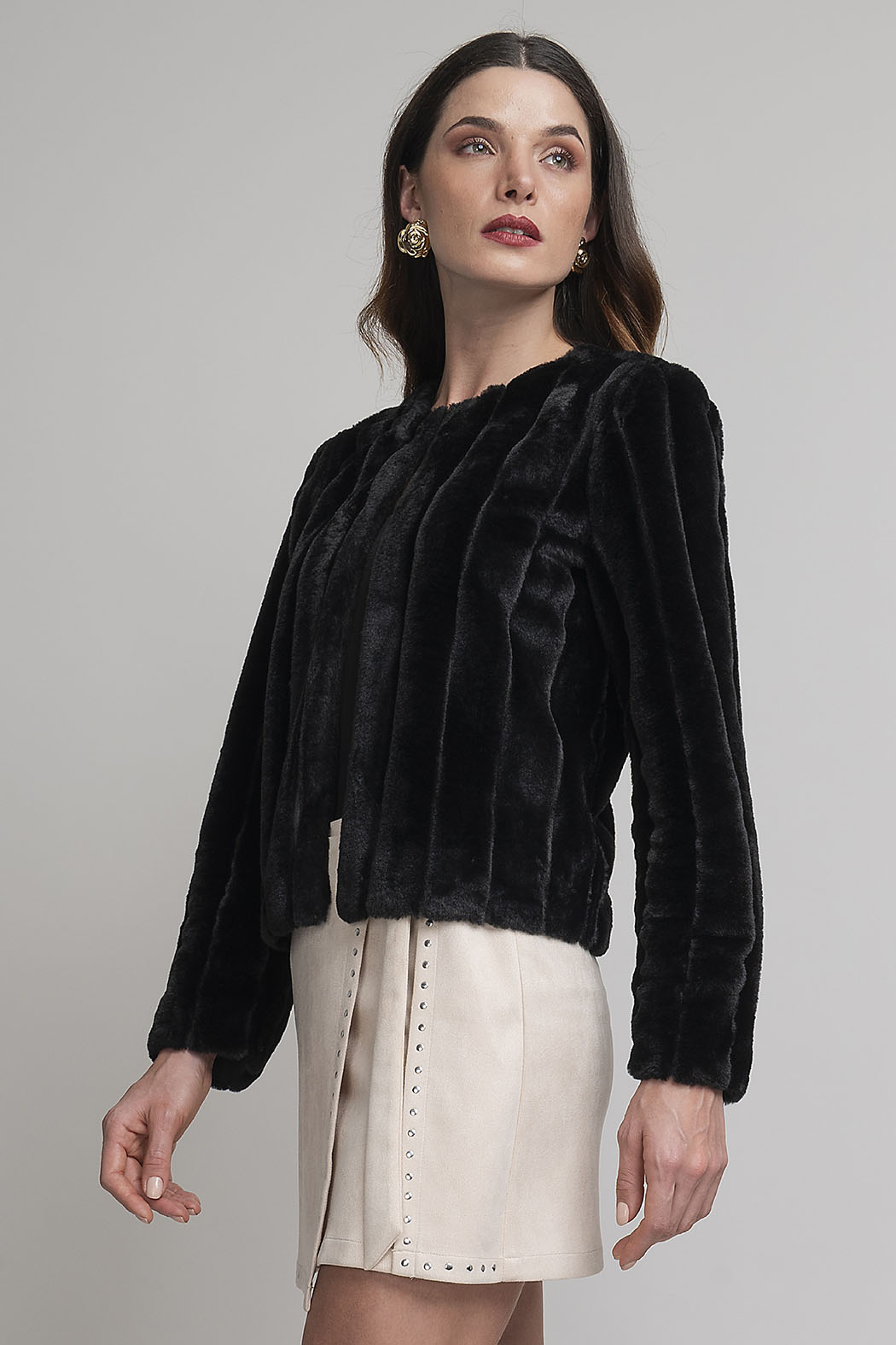 Abrigo Corto De Peluche