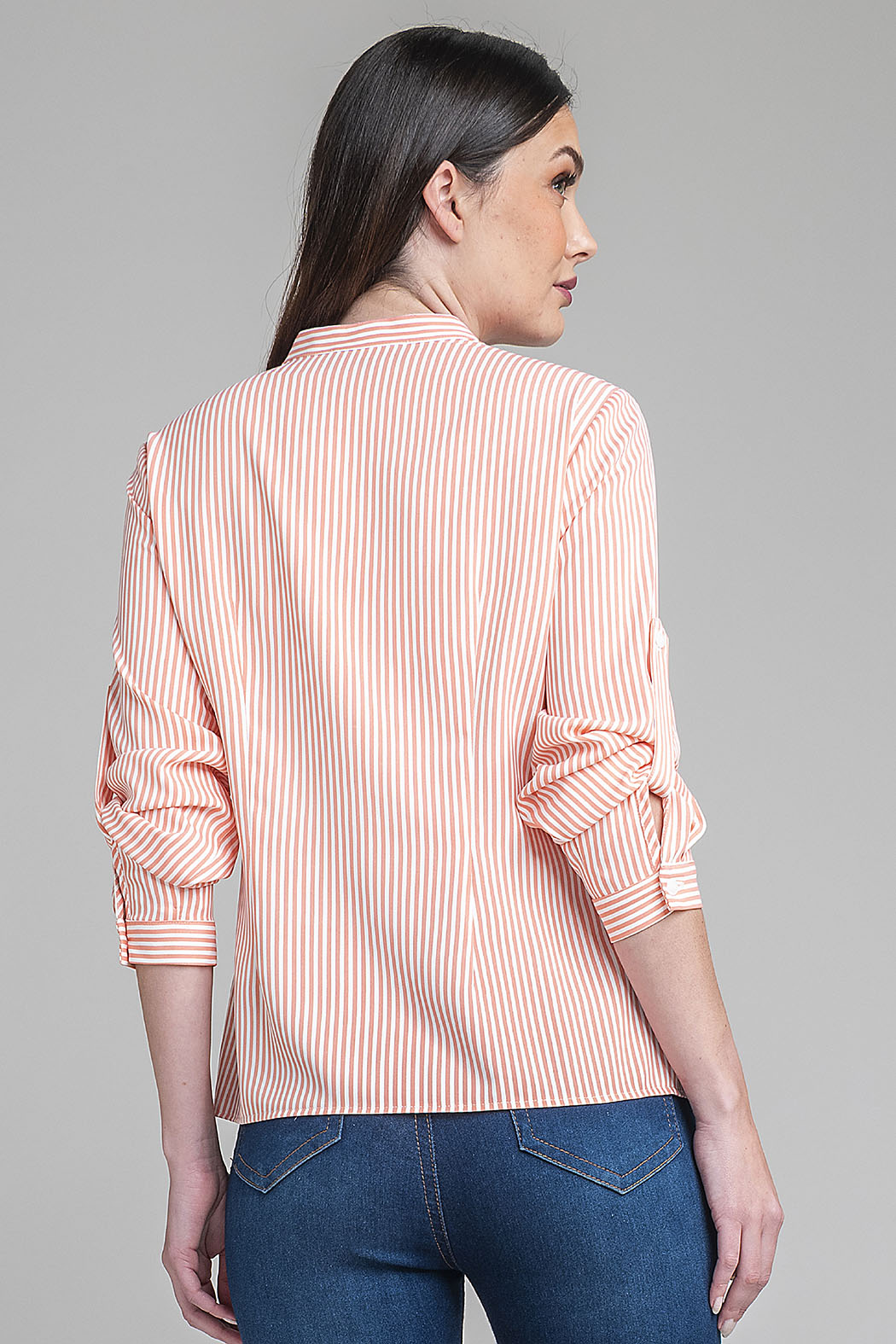 Blusa De Manga Larga Con Estampado De Rayas