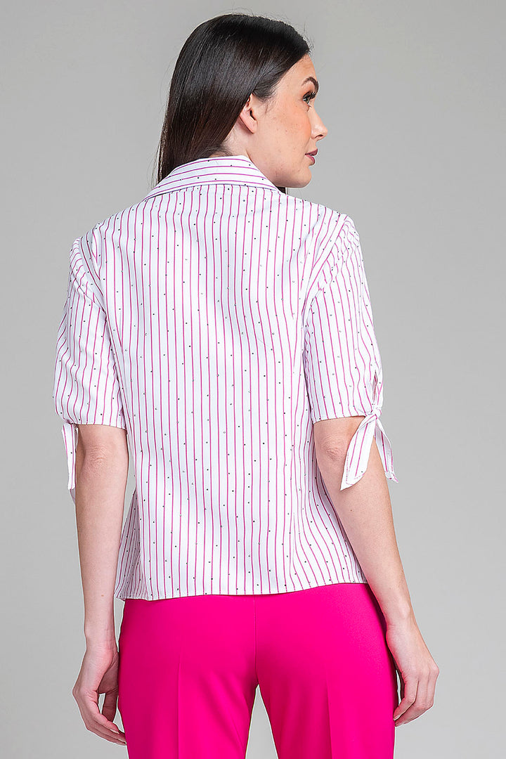 Blusa Camisera De Rayas Con Brillos