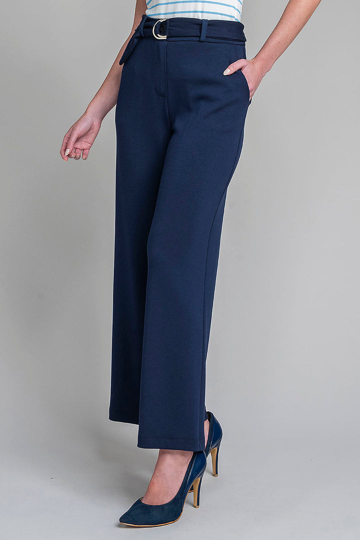 Pantalon Corte Recto Con Cinturon