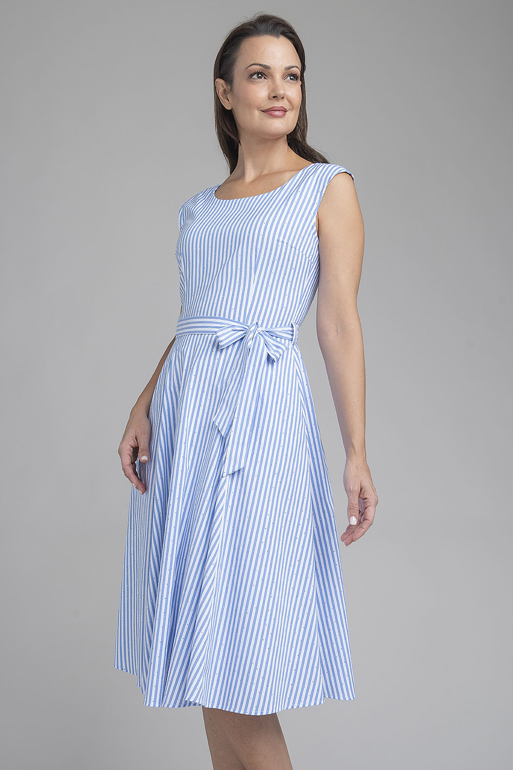 Vestido Sin Mangas Con Estampado De Rayas