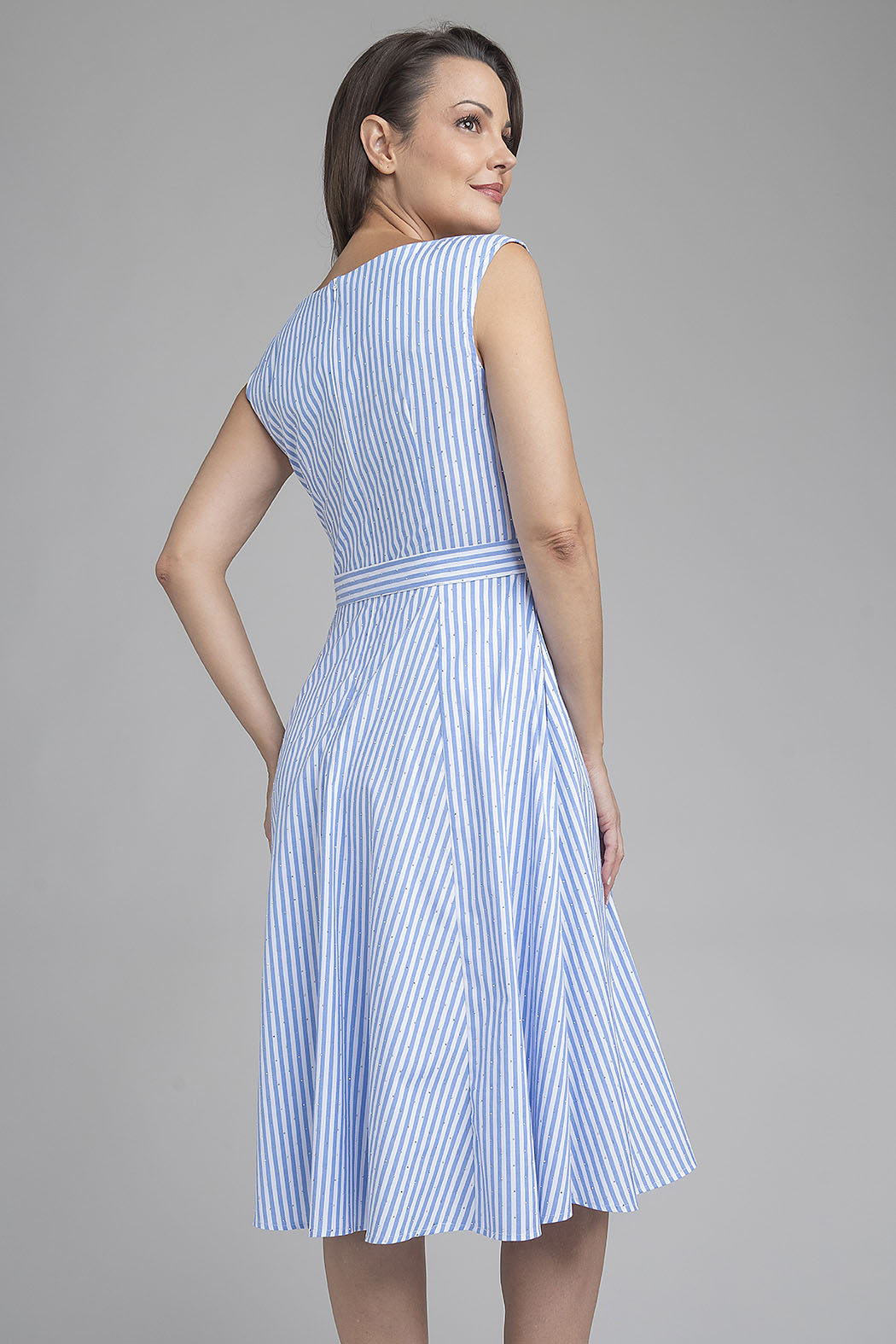 Vestido Sin Mangas Con Estampado De Rayas