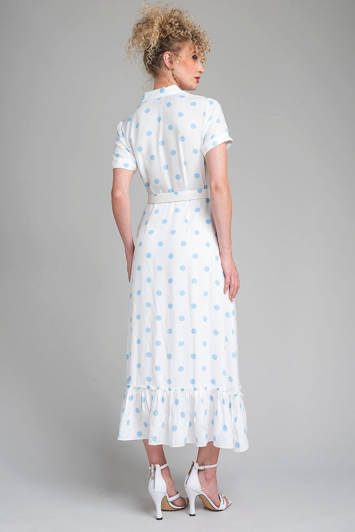 Vestido Largo Estampado De Lunares