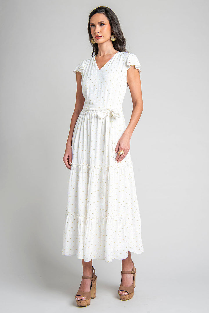 Vestido Con Brillos Y Jareta
