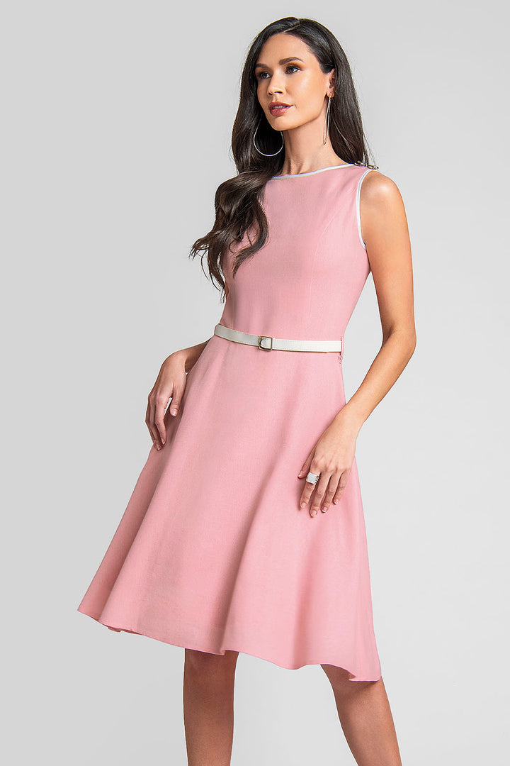 Vestido Sin Mangas Con Cinturon