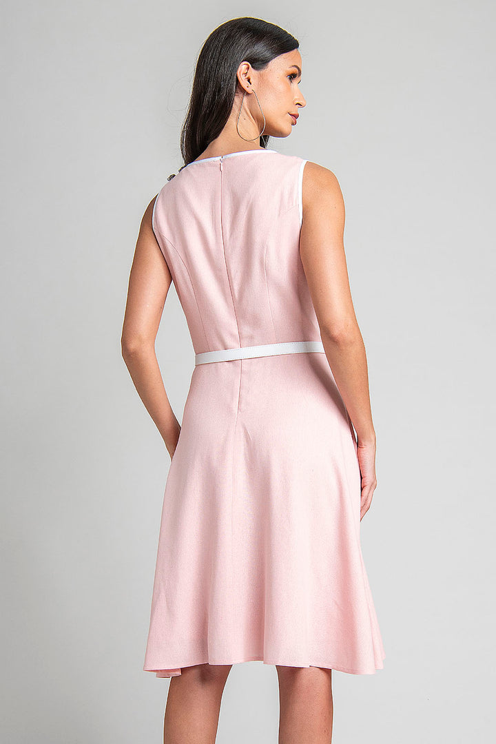 Vestido Sin Mangas Con Cinturon