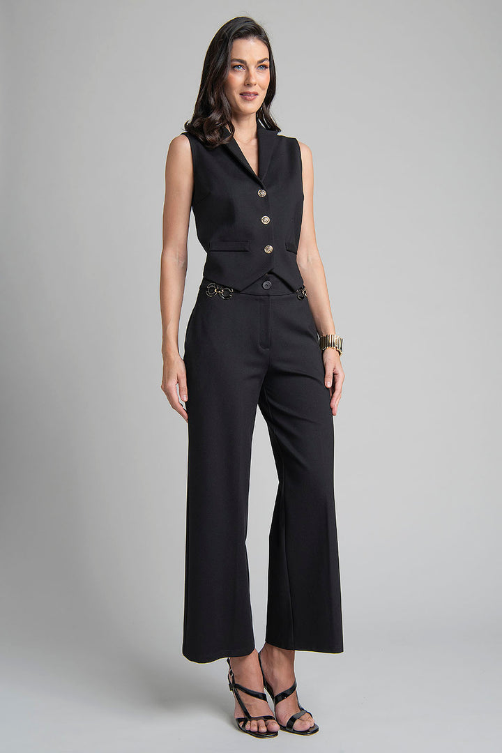 Conjunto De Pantalon Y Chaleco Con Botones Dorados