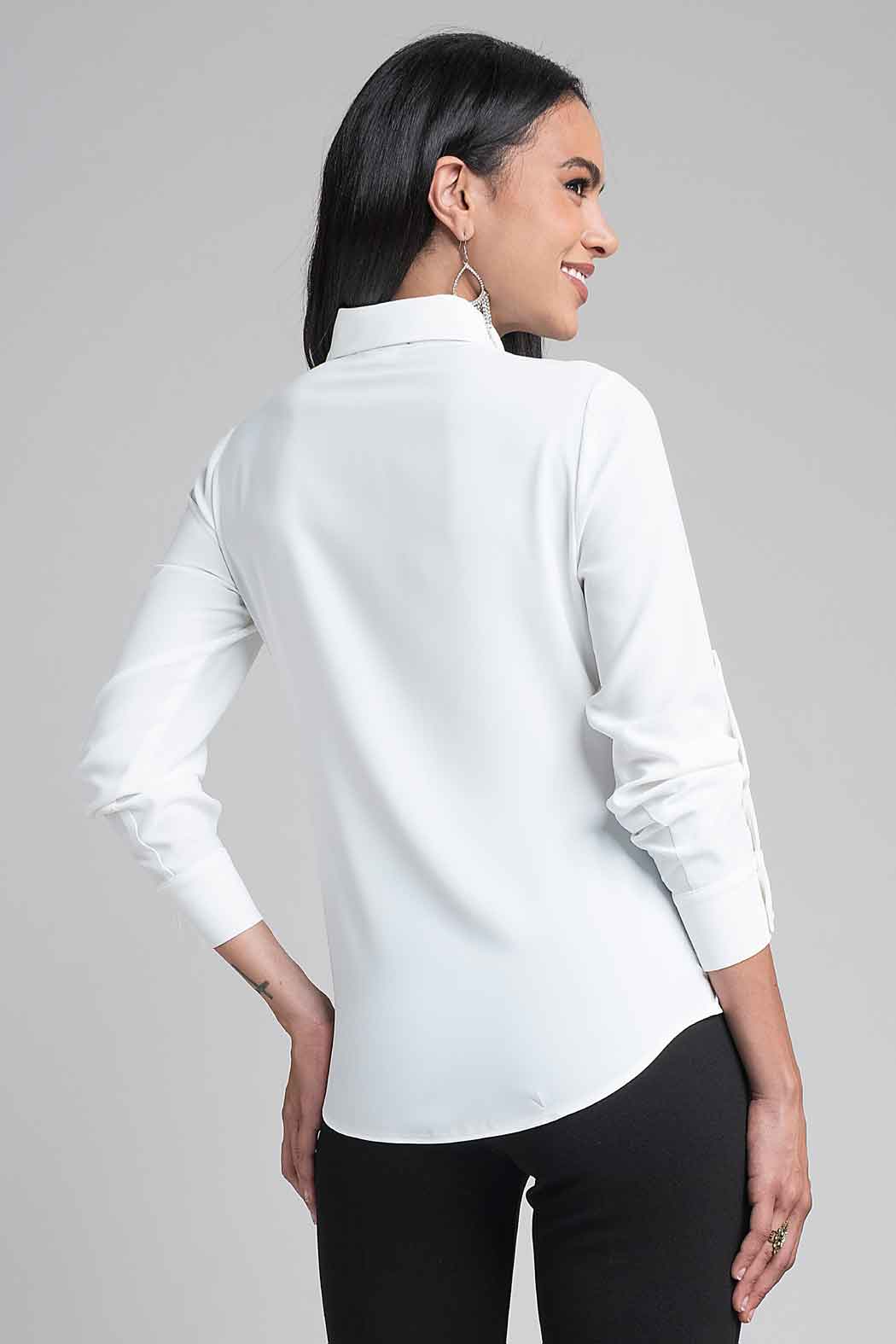 Blusa Camisera Con Botones Ocultos