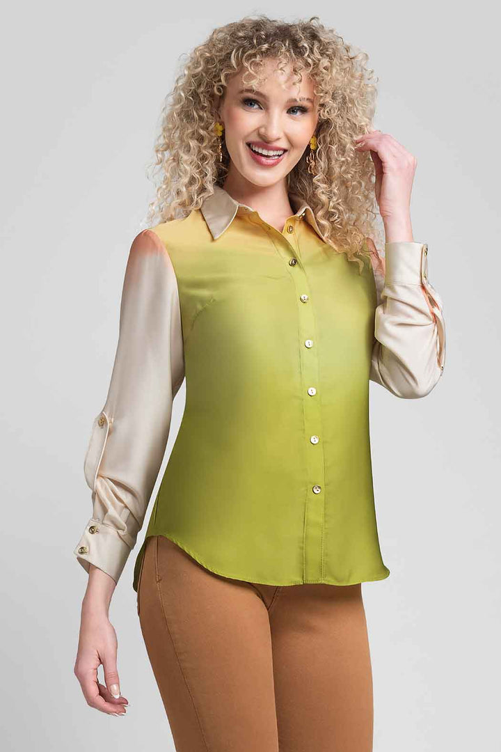 Blusa Camisera Con Color Degradado