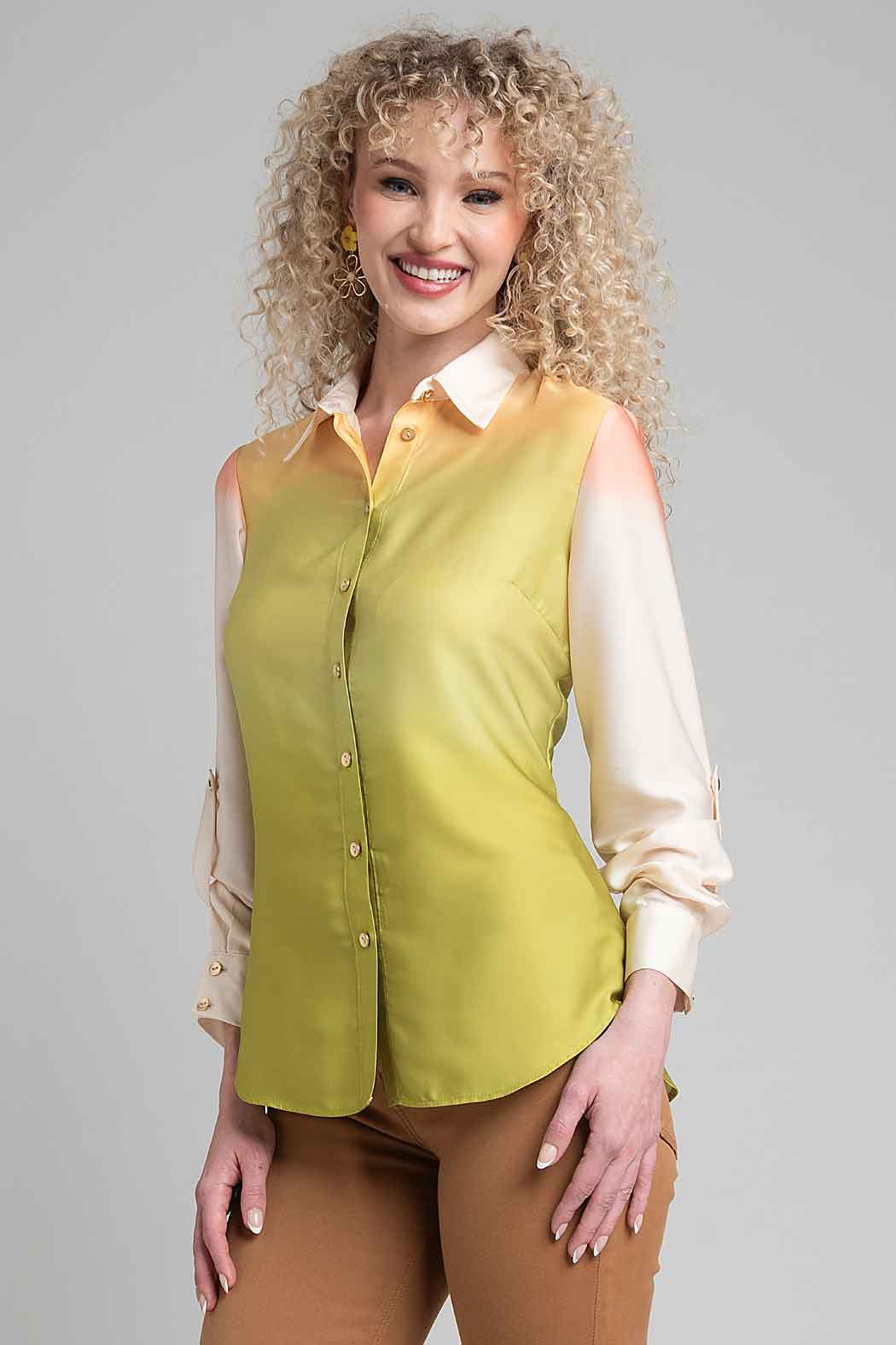 Blusa Camisera Con Color Degradado