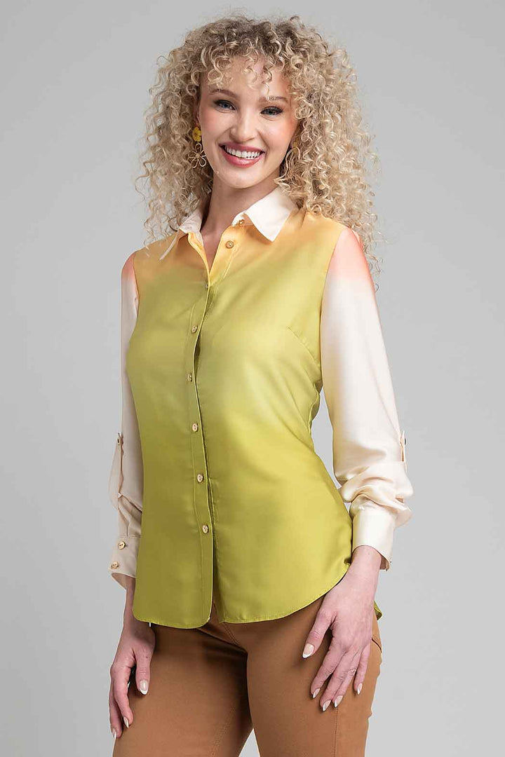 Blusa Camisera Con Color Degradado