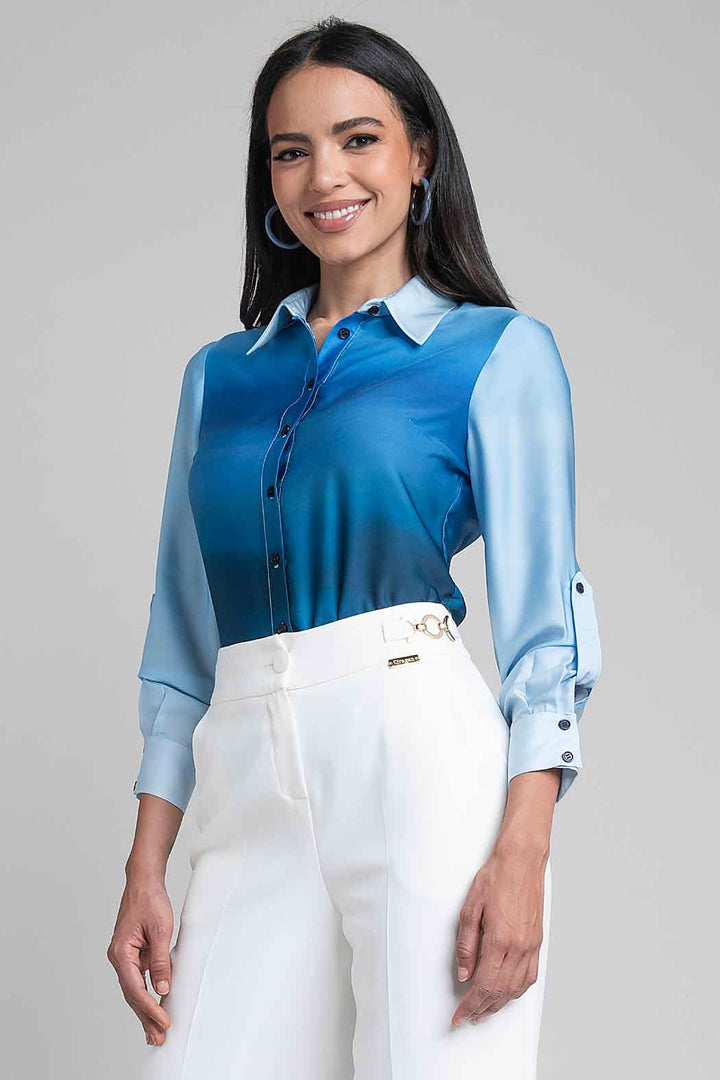 Blusa Camisera Con Color Degradado