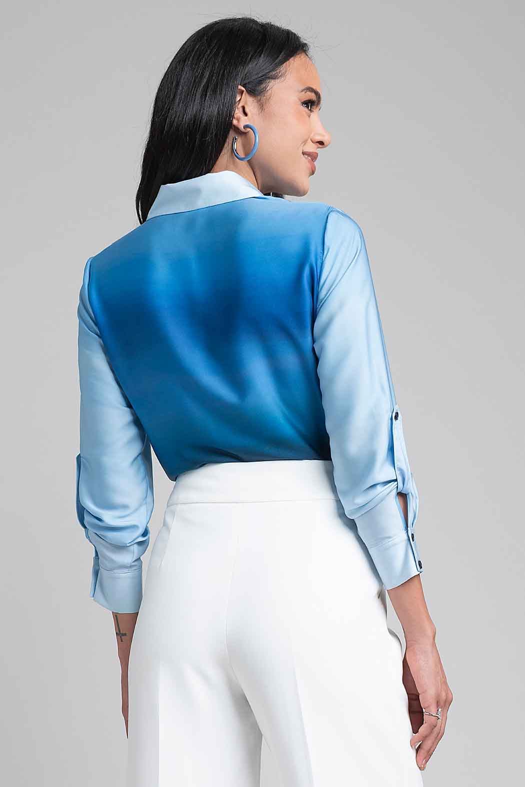 Blusa Camisera Con Color Degradado