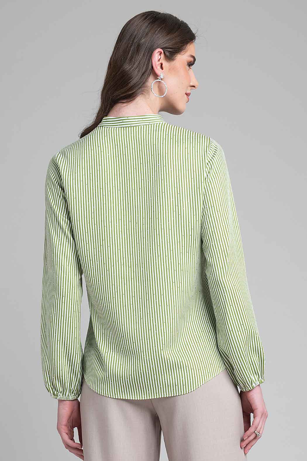 Blusa Estampado De Rayas Y Brillos