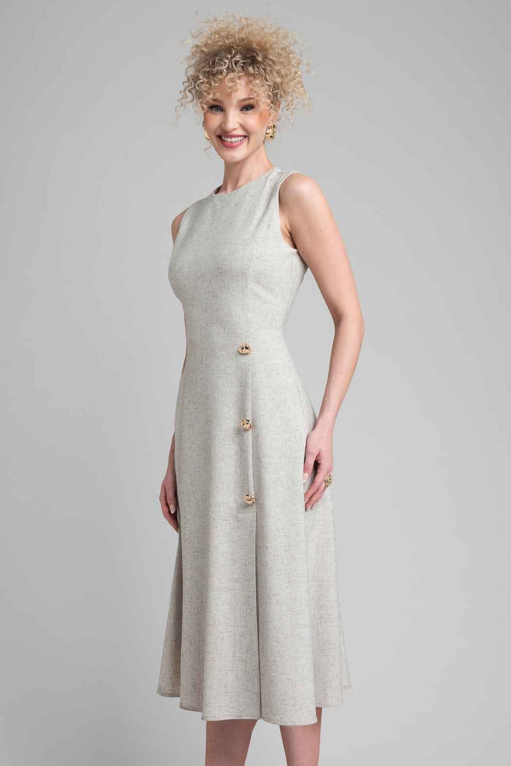 Vestido Sin Mangas Con Botones En Lateral