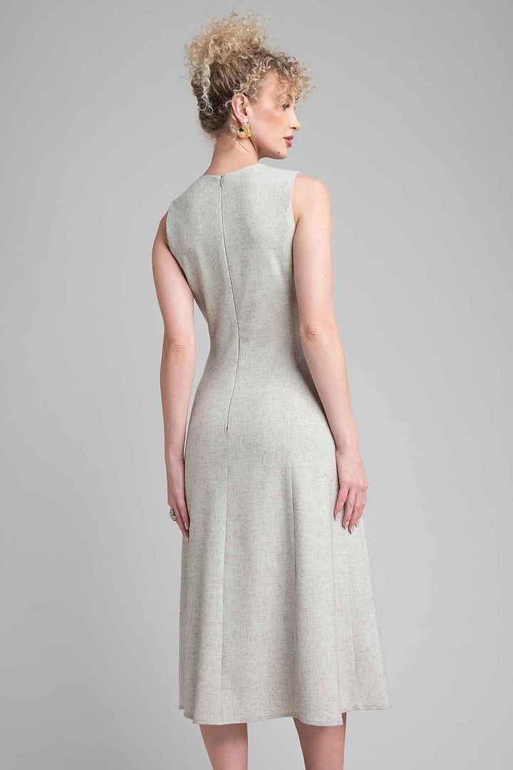 Vestido Sin Mangas Con Botones En Lateral