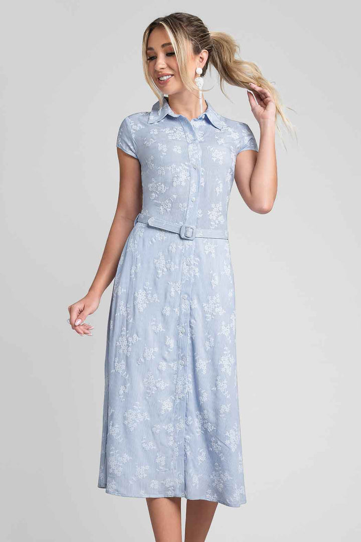 Vestido Camisero Con Estampado Floral