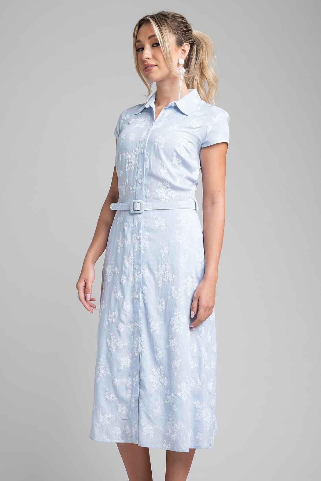 Vestido Camisero Con Estampado Floral