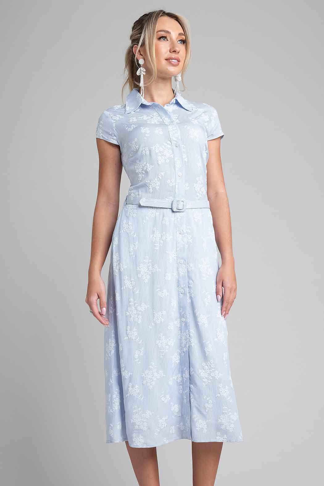 Vestido Camisero Con Estampado Floral