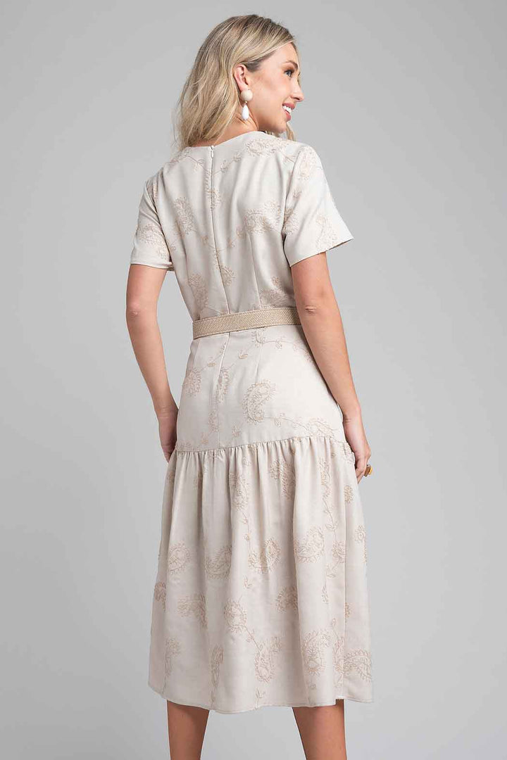 Vestido Estampado Con Cinturon